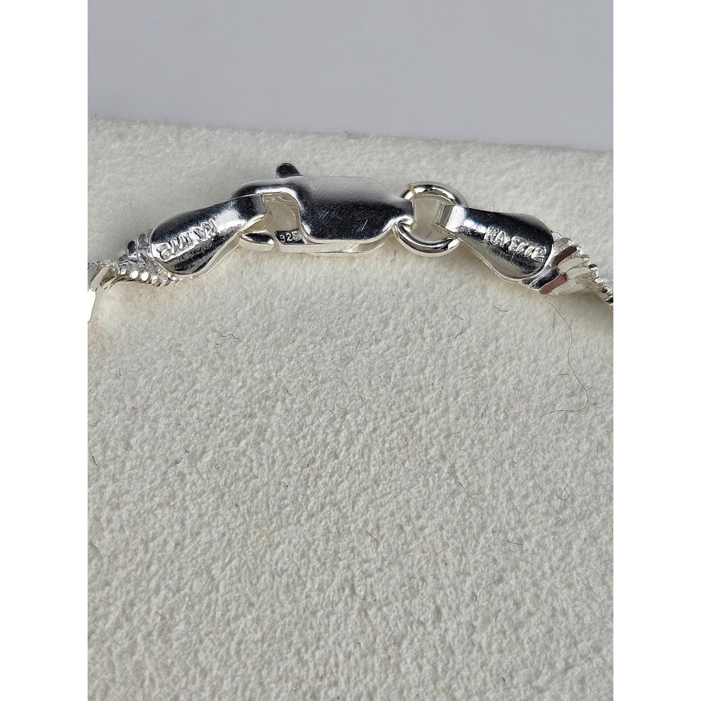 925 Sterling Silver Two Tone Singapore Chain Necklace Bracelet Earring Set Italy - Picture 6 of 10